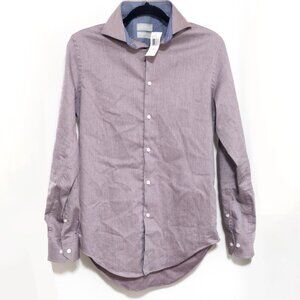 TED BAKER London Slim Fit Four Season Performance Dress Shirt Size Medium Mens